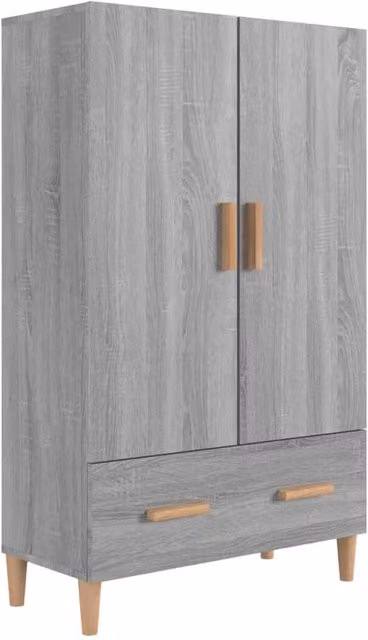 Berkfield Home Grey Sonoma Highboard with Internal Drawers and Shelves, W/D/H: 70 x 31 x 115 cm – 1