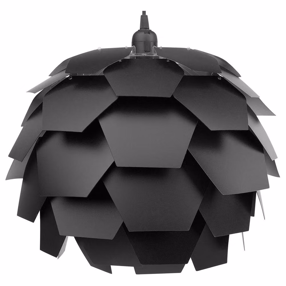 Wyld and Coco Black Modern Suspended Pendant Lamp with E27 Sphere Shade – 2