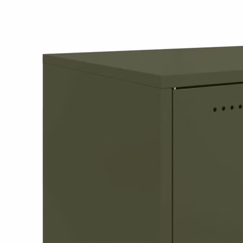 vidaXL Industrial Metal Sideboard in Olive Green, W: 68 cm, D: 39 cm, H: 72 cm – 3