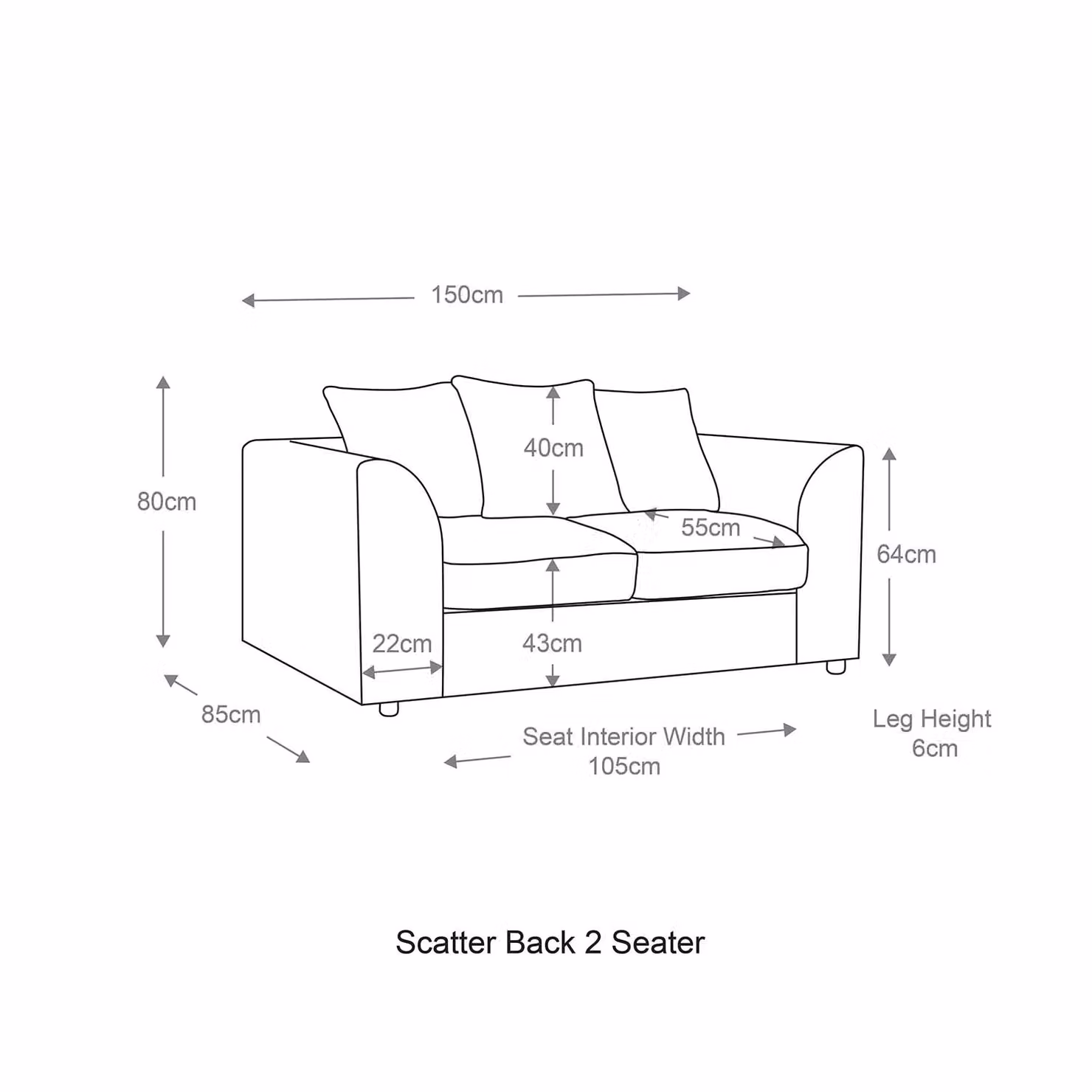Luxor Living Camel Jumbo Cord Fabric 2 Seater Sofa with Scatter Cushions – 2