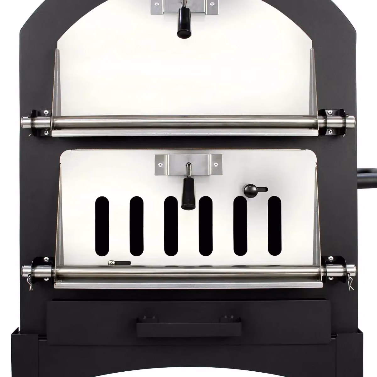 Monstershop Portable Charcoal Outdoor Pizza Oven in Black with Thermometer, Stainless Steel, Stone and Wood Accessories – 3