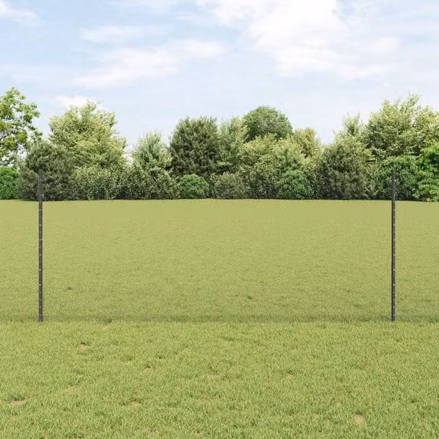 Berkfield Home Steel U-Channel Mesh Fence Posts, Grey, 10 Pack, Height: 100 cm – 1