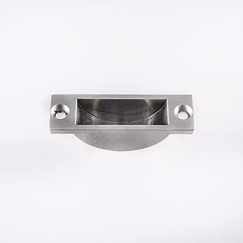 Loops Recessed Floor Flush Bolt Socket in Silver, 62 x 25 mm with 53 mm Fixing Centres