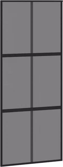 Berkfield Home Modern Black Sliding Door with Transparent Tempered Glass and Aluminium, W: 90 cm, H: 205 cm – 1