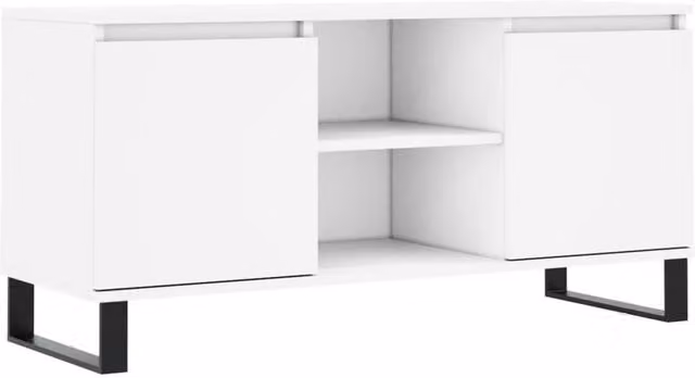 Berkfield Home Modern White Matt TV Cabinet W/D/H: 104 x 35 x 50 cm – 1