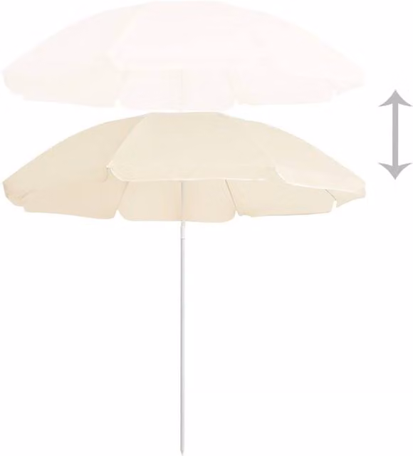 Berkfield Home Outdoor Parasol with Steel Pole in Beige Sand, Diameter: 180 cm