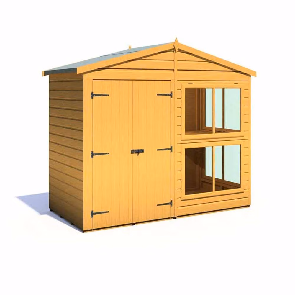 Shires Sun Hut 8 x 4 Feet Potting Shed in Brown, W244.8 x D119 x H222.5 cm – 2