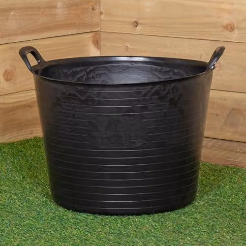 Samuel Alexander Black Plastic Tub Bucket with Carry Handles, W: 38 cm, D: 45 cm