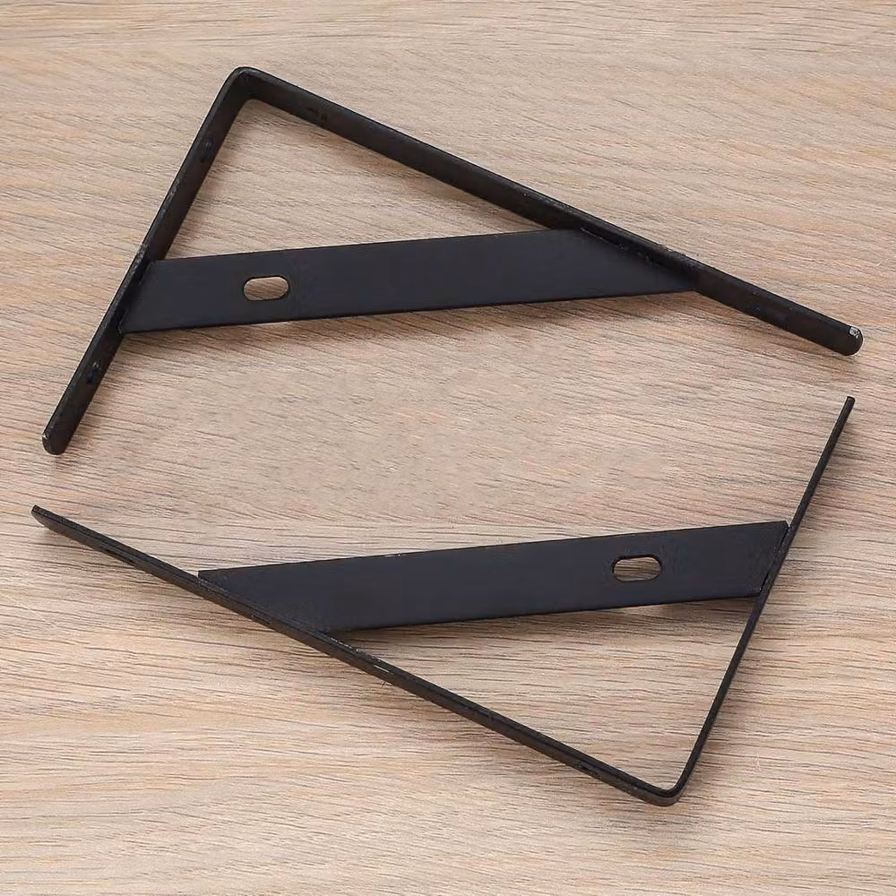 VOGREX 10-Piece Heavy Duty Steel Triangle Wall Shelf Brackets in Black – 2