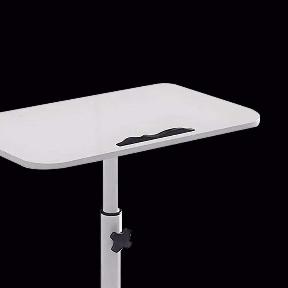 Kelvenix Height Adjustable Mobile Over Bed Chair Table in White – 2