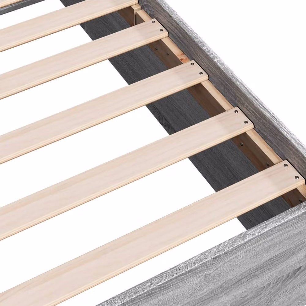 Berkfield Home Modern Bed Frame in Grey, W/D/H: 100 x 200 x 35 cm – 2
