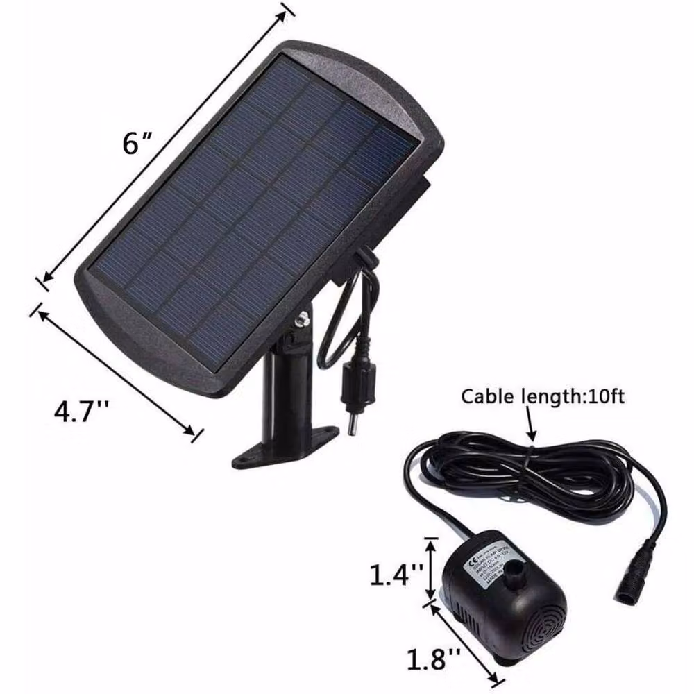 SPETLEK Solar Panel Powered Water Feature Pump in Black – 3