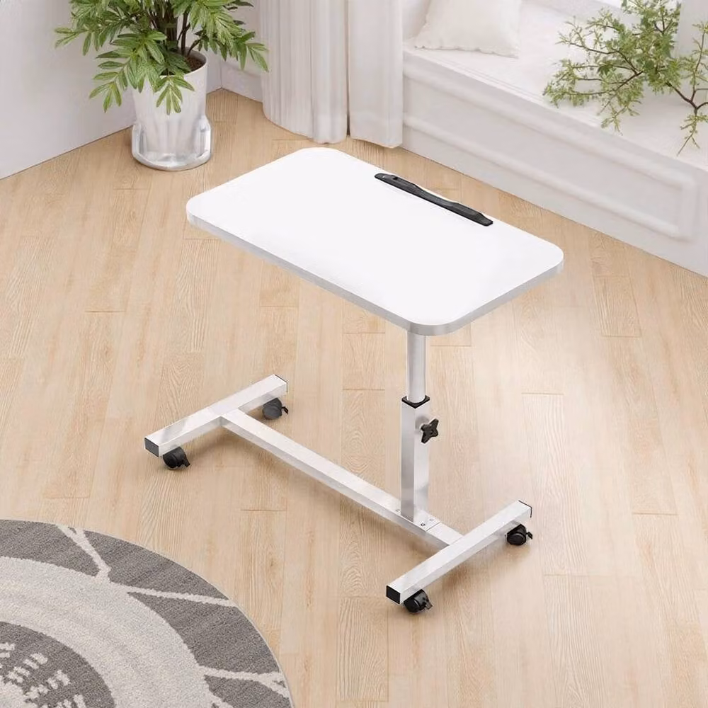 FORGEVIO Height Adjustable Over Sofa TV Table in White – 2