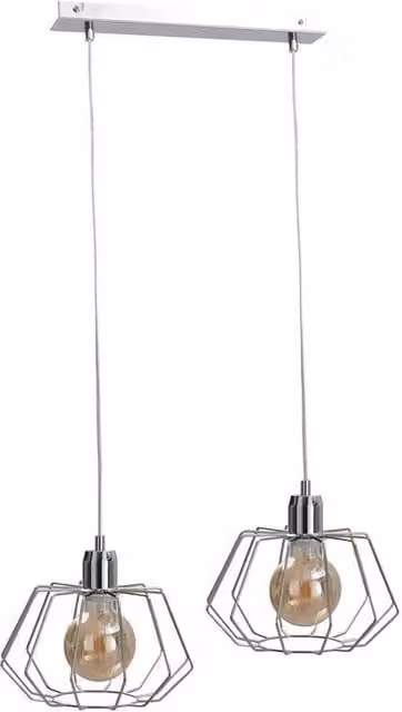 Netlighting Luna Bar Pendant Ceiling Light in Silver, 53cm, 2x E27