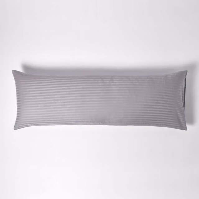 Homescapes Grey Combed Cotton Percale Pillowcase