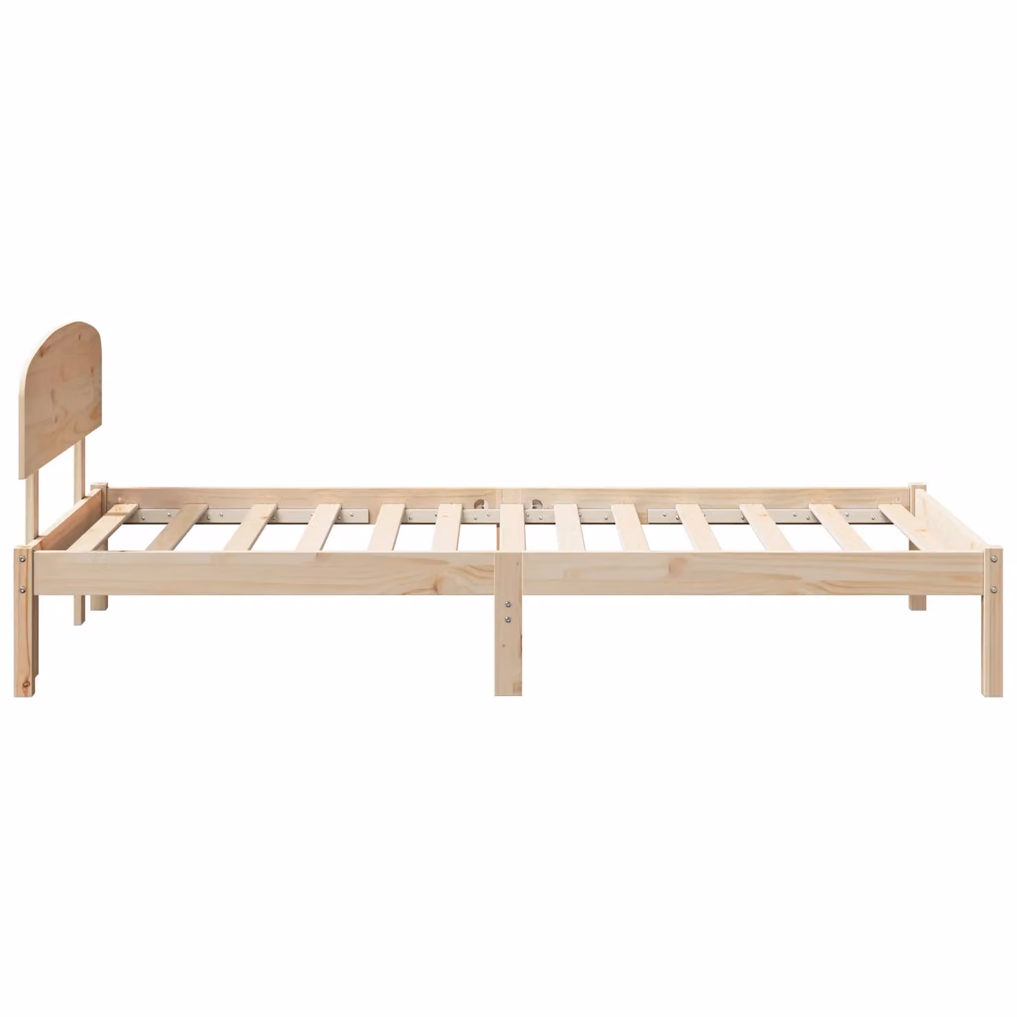 Berkfield Home Solid Wood Pine Bed Frame with Headboard, Beige, W: 75 cm, L: 190 cm – 2