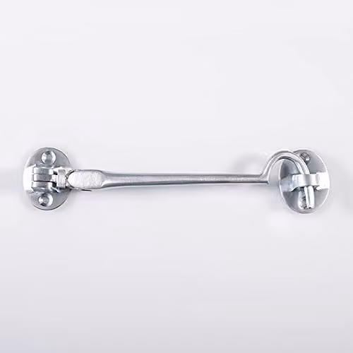 Loops Heavy Duty Cabin Hook and Eye in Satin Chrome, 152mm Arm
