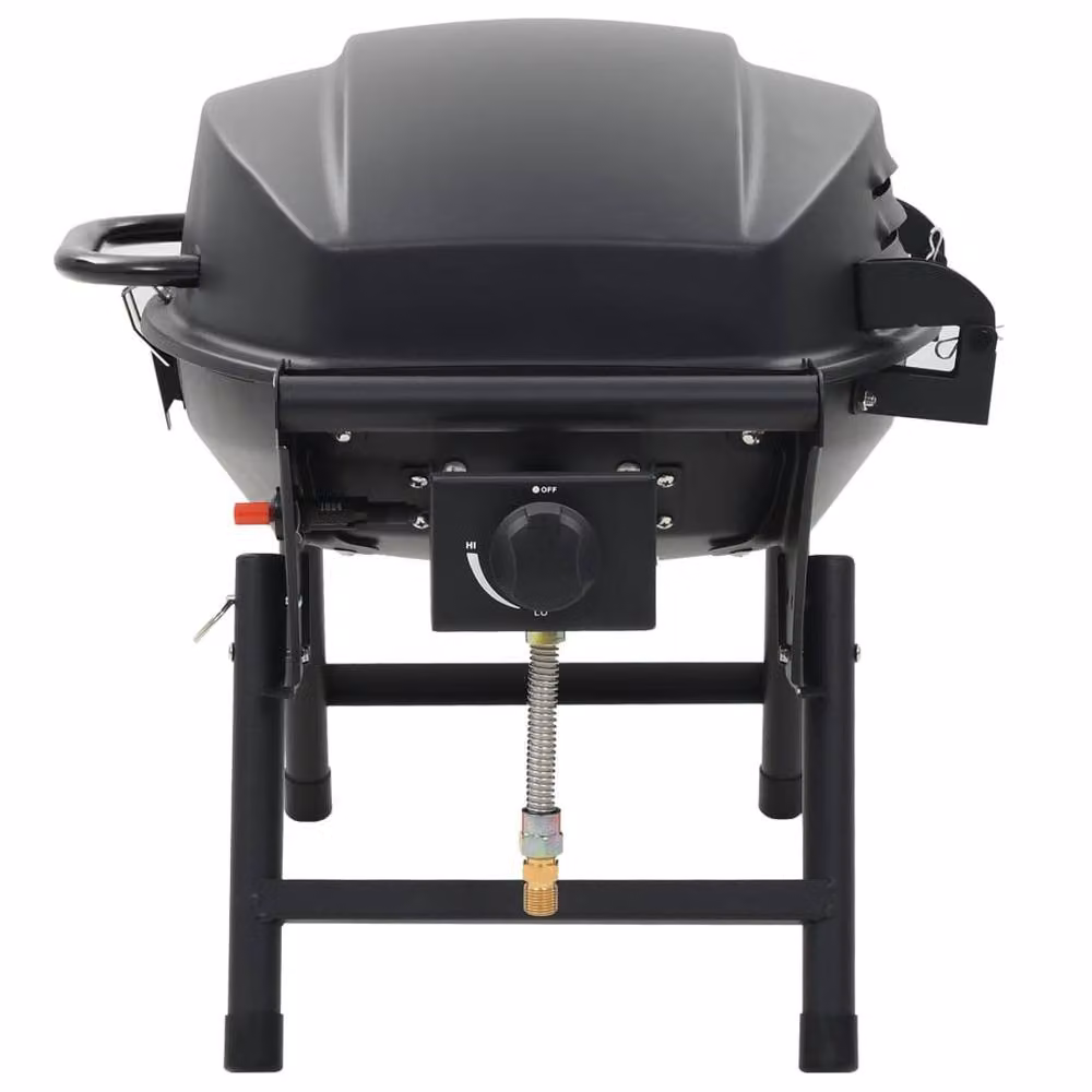 Berkfield Home Portable Tabletop Gas BBQ Grill with Cooking Zone, Black Enamelled Steel – 4