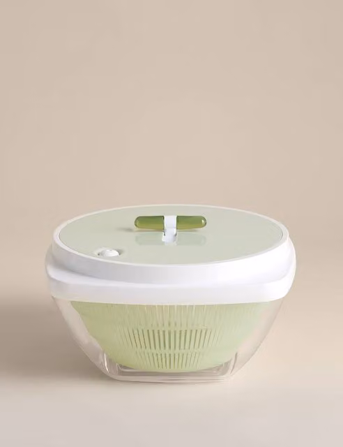 M&S Light Green Round Plastic Salad Spinner