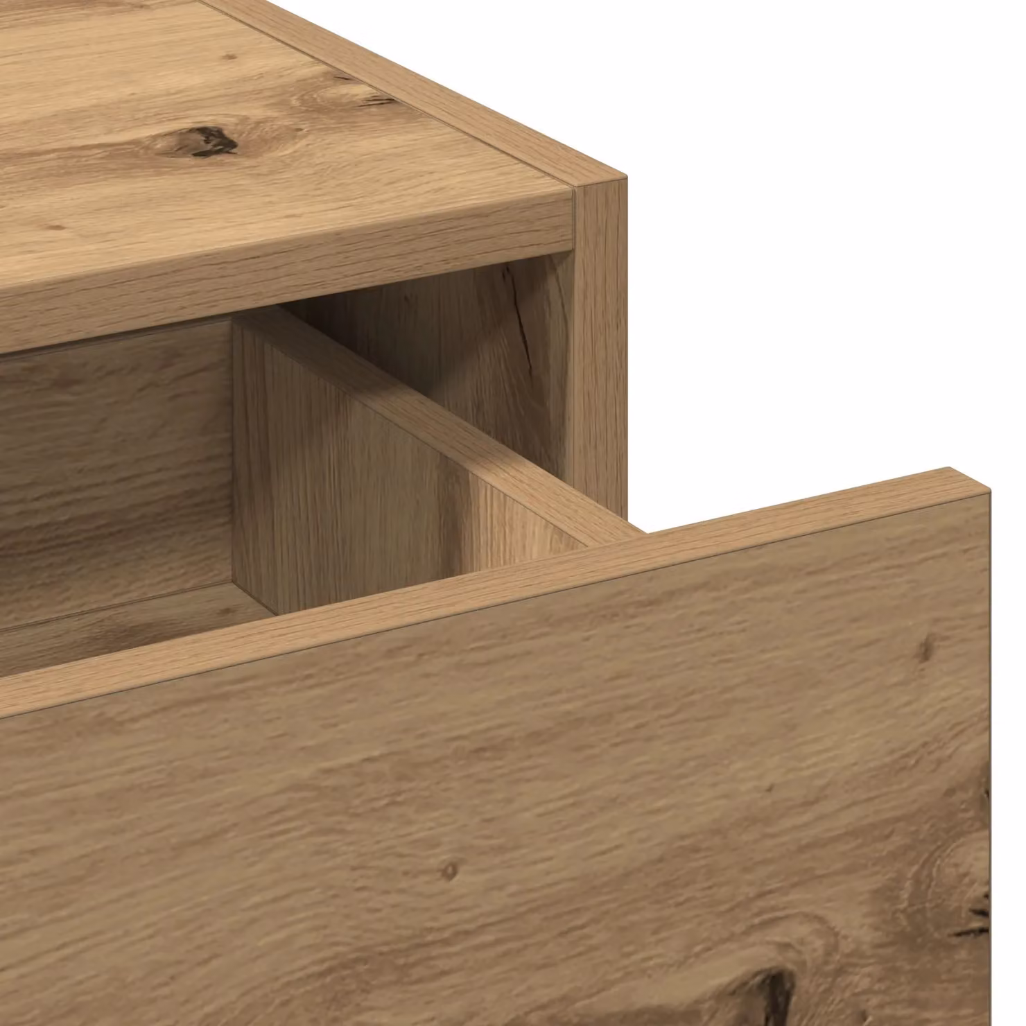 Berkfield Home Artisan Oak Wall Hanging Dressing Table in Brown, W/D/H: 83 x 40 x 70 cm – 3