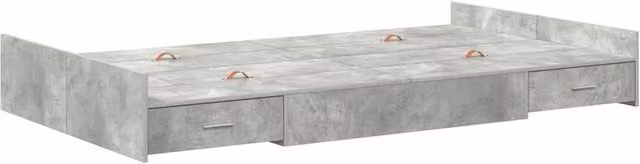 Berkfield Home Storage Bed Frame in Concrete Grey, W/D/H: 120 x 200 cm
