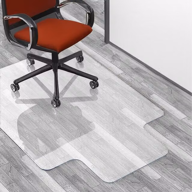 Nicoman Matt Frosted PVC Floor Protector with Lip, W: 90 cm, D: 120 cm, H: 0.2 cm