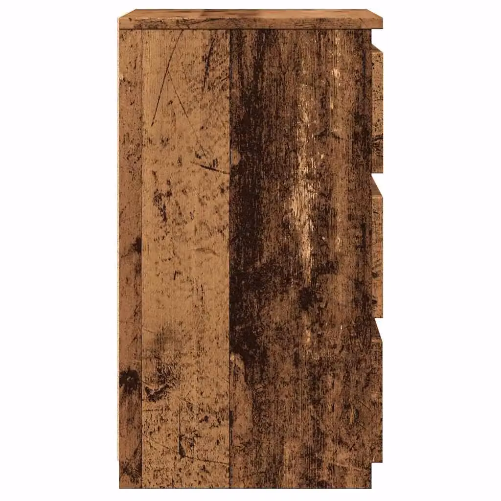 Berkfield Home Set of 2 Bedside Cabinets in Old Wood Brown, W: 40 cm, D: 35 cm, H: 62.5 cm – 5