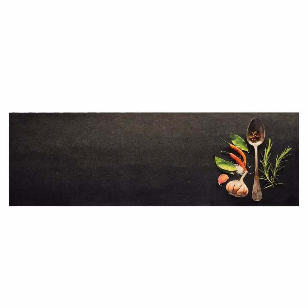 Berkfield Home Spices Washable Kitchen Rug in Black, W: 60 cm, L: 180 cm – 2