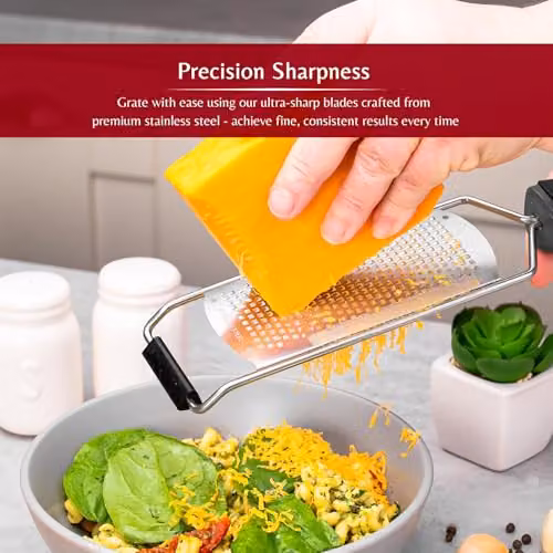 Innoteck Stainless Steel Rectangular Zester in Silver with Protective Case and Ergonomic Handle – 3
