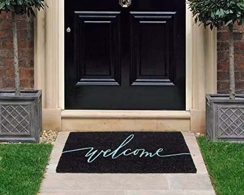 Coco&Coir Neon Life Natural Coir Entrance Door Mat, Brown and Black, W: 75 cm, D: 45 cm, H: 1.5 cm – 2