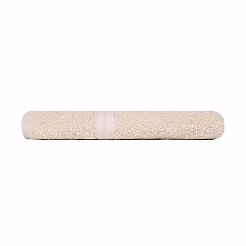 Brentfords Luxury Cotton Terry Hand Towels with Border, Beige, W: 50 cm x H: 50 cm – 1