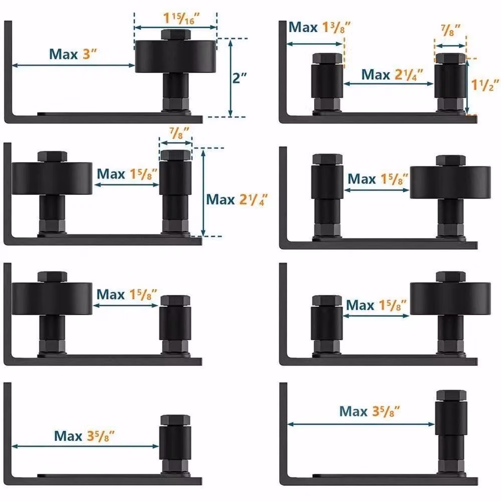 PAWNORA Sliding Rail Barn Door Hardware, 2-Piece Set, Black – 3