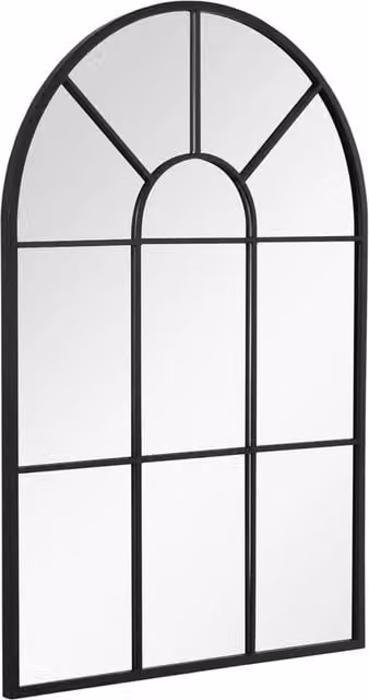 Nordara Modern Arched Wall Mirror in Black, W: 91 cm, H: 60 cm