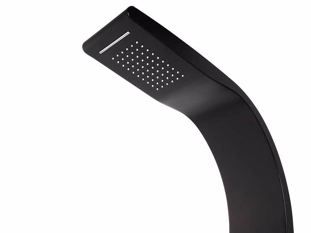 KOURBEA Hydromassage Shower Column with Overhead and Hand Shower in Matt Black, W: 20 cm, H: 132 cm – 3