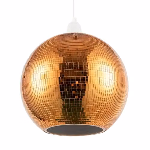 Happy Homewares Orange Disco Mosaic Ball Pendant Shade, Diameter: 25 cm