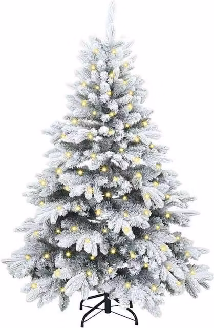 Berkfield Home Beautiful Artificial Christmas Tree with 150 LEDs, Green and White, Height: 150 cm – 1