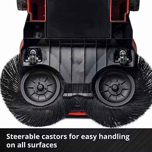 Einhell Power X-Change 18V Cordless Electric Push Sweeper in Red with Roller and Collection Bag – 6