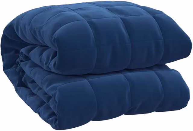 Berkfield Home Blue Weighted Blanket, W: 150 cm x D: 200 cm, 11 kg