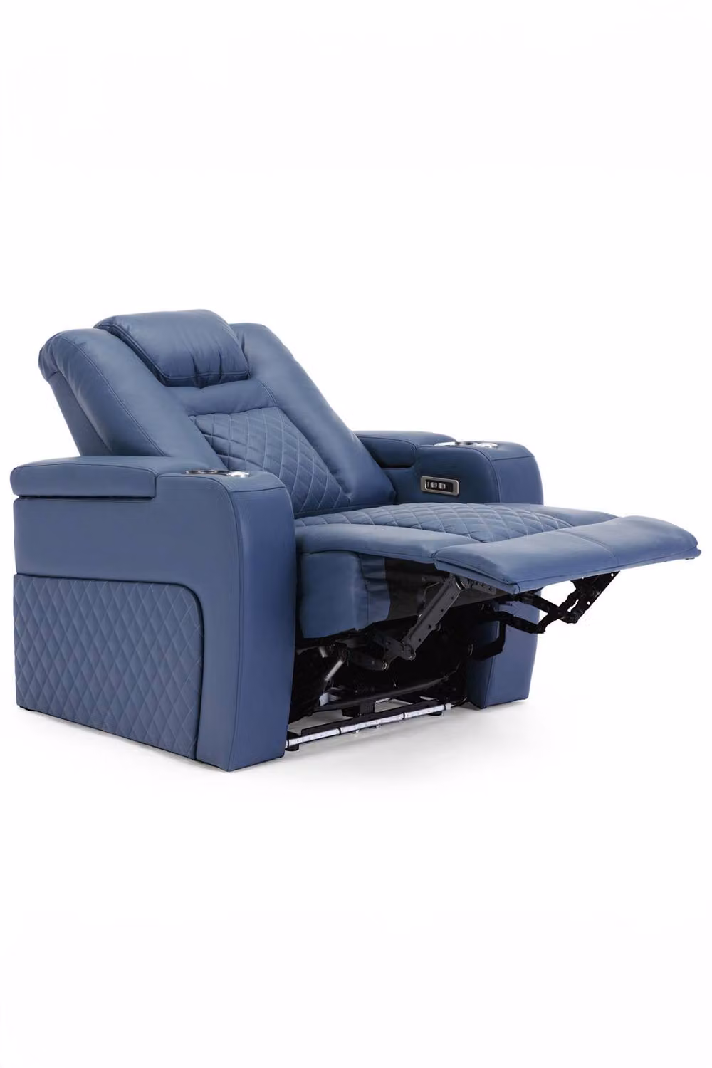 More4Homes Broadway Cinema Electric Recliner Chair with USB Charging and LED Base in Blue – 2