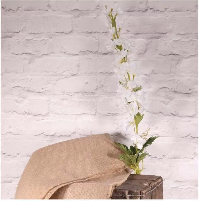 KDMD Cottage Garden Delphinium White Floral Plastic Decoration