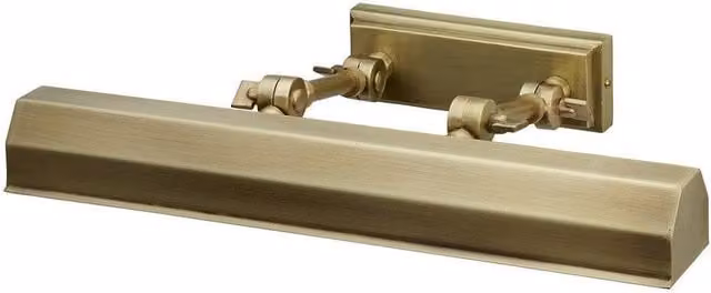 Netlighting Chawton 2 Light Medium Adjustable Picture Wall Light in Brass and Yellow with E14 Base