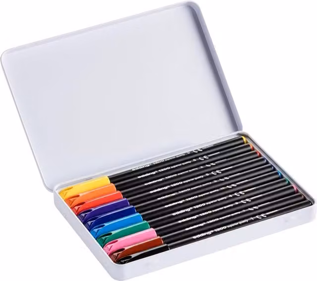 Edding 1200 Multicolour Fine Felt Tip Pens, Pack of 10
