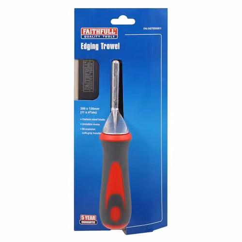 Faithfull Soft-Grip Concrete Edging Trowel in Silver, Stainless Steel – 4