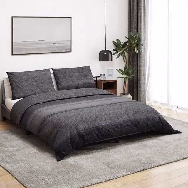 Berkfield Home Cotton Duvet Cover and Pillowcase Set in Grey