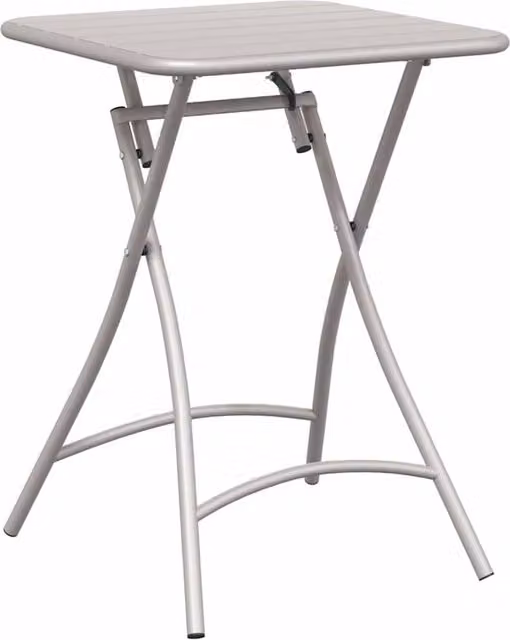 Berkfield Home Folding Garden Table in Beige Metal, W/D/H: 55 x 55 x 73 cm – 1