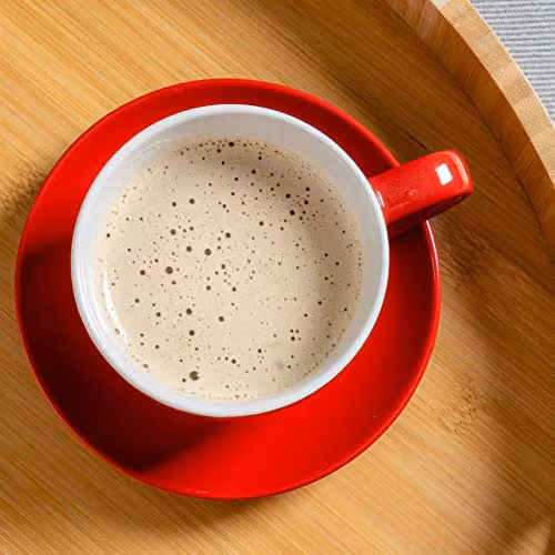 Argon Tableware Red Stoneware Cappuccino Cup and Saucer Set, 250ml – 5