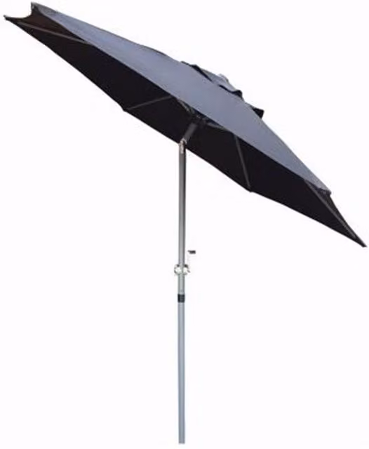 Samuel Alexander Black Aluminium Garden Patio Sun Shade Parasol with Tilt and Crank