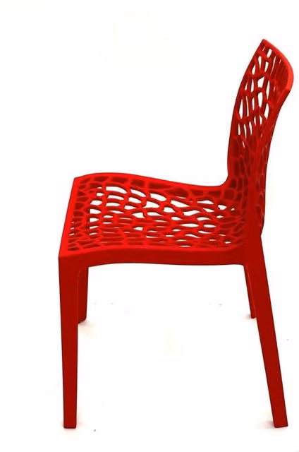 NESTLUNE Red Plastic Stackable Dining Chair – 1