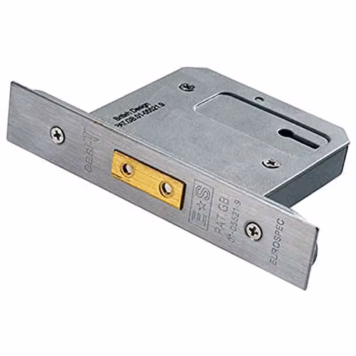 Loops 64mm Euro Profile 5 Lever Mortise Deadlock in Satin Stainless Steel Silver