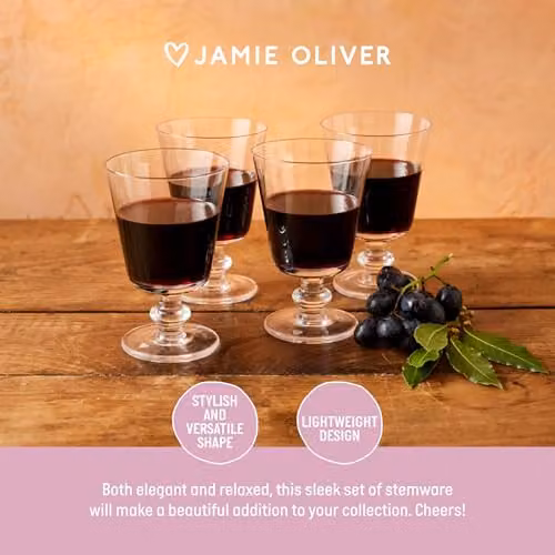 Jamie Oliver Big Love Winning Wine Glasses, Set of 4, 270ml, Transparent – 2